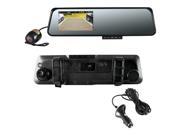 PYLE PLCMDVR42 HD Rearview Mirror Monitor Dual Camera System with Built in Distance Scale Lines Parking Assist