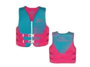Full Throttle Rapid Dry Life Vest Youth 50 90lbs Blue Pink
