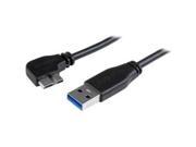 StarTech.com 0.5m 20in Slim Micro USB 3.0 Cable M M USB 3.0 A to Left Angle Micro USB USB 3.1 Gen 1 5 Gbps