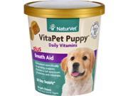 NaturVet Vitapet Plus Breath Aid Dog Puppy Cup 70 Soft Chews Pet Supplements