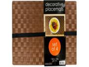 Decorative Wood Look Woven Placemat Set