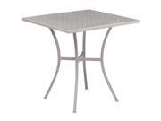 28'' Square Light Gray Indoor-Outdoor Steel Patio Table