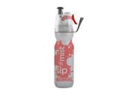 O2COOL ArcticSqueeze Insulated Mist N Sip Squeeze Bottle 20 oz. Grey Red Splash