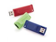 Verbatim 4GB Store n Go USB 2.0 Flash Drive Red Green Blue 3 Pack