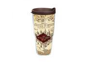 Tervis Harry Potter Marauders Map Individual Wrap Tumbler with Brown Lid, 24 oz, Clear