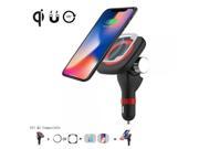 Wireless Car Charger,Gemwon Magnetic QI Wireless Charging Kit for iPhone X/ 8/ 8 Plus and Samsung Galaxy Note 8, S8, S8 Plus, S7, S7 Edge, Note 5, S6 Edge Plus