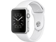 new apple watch series 1 42mm smartwatch silver aluminum case, white sport band