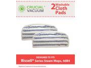 2Pk Washable Reusable Pads Fits Bissell Steam Sweep Hard Floor Cleaner Series 46B4; Part 75F5 2032200 203 2200; Designed Engineered by Crucial Vacuum