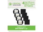 4 Dirt Devil F 27 Replacement HEPA Filters with Foam Filter; Replaces Dirt Devil Vacuum Part F27 1LY2108000 1 LY2108 000