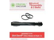 1 Dirt Devil Ultra Vision Brushroll 2 Style 12 Belts; Fits Ultra Vision Vision; Compare to Part 2LC0200000