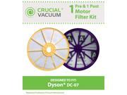 Dyson DC07 HEPA Filter Kit Washable Pre Post Motor Filters ; Designed Engineered by Crucial Vacuum
