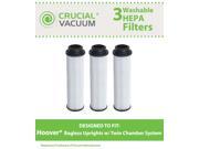 3 Hoover Windtunnel Empower Savvy Filters; Washable Reusable Long Life HEPA Filter Fits Hoover Windtunnel Empower Savvy; Compare to Hoover Part 40140201