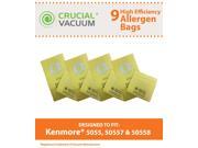 9 Kenmore 5055 50557 and 50558 Allergen Filtration Vacuum Cleaner Bags Designed to fit Kenmore 20 5055 20 50557 20 50558; Designed Engineered by Crucial