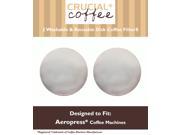 2 Crucial Coffee Washable Reusable Coffee Filters Fit Aerobie AeroPress; Fits ALL Aerobie AeroPress Coffee Espresso Machines; Manufactured by Crucial Coffee