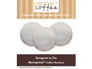 3 Crucial Coffee Washable Reusable Coffee Filters Fit Aerobie AeroPress; Fits ALL Aerobie AeroPress Coffee Espresso Machines; Manufactured by Crucial Coffee