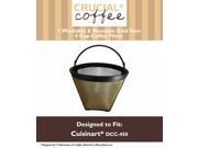 1 GTF4 Gold Tone Washable Reusable Coffee Filter for Cuisinart DCC 450; Designed Engineered by Crucial Coffee
