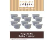 12 Cuisinart DCC RWF Charcoal Water Filters; Fits All Cuisinart Coffee Makers With Charcoal Water Filtration System; Designed Engineered by Crucial Coffee