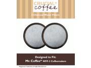 2 Mr. Coffee Charcoal Water Filters; Fits WFF 3 Coffeemakers; Compare to Part 113035 001 000; Designed Engineered by Crucial Coffee