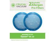 2 Dyson DC23 Long Life Washable Reusable Pre Filters Replaces Dyson DC23 Part 913394 01; Designed Engineered by Crucial Vacuum