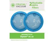 2 Dyson DC25 Lifetime Washable Reusable HEPA Vacuum Cleaner Filters Replaces Dyson Vacuum Part 914790 01 ; Designed Engineered by Crucial Vacuum
