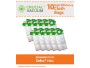 10 Sebo Felix HEPA Style Cloth Vacuum Bags Designed To Fit Sebo Felix Vacuum Cleaners; Compare To Part 7029ER; Designed Engineered By Crucial Vacuum