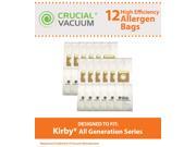 12 Efficiency Allergen Filtration Cloth Bags Fits All Kirby Generations G3 G4 G5 G6 Ultimate G Sentria Diamond Edition; Replaces Kirby Vacuum Part 2048