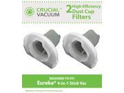 2 Eureka Stick Vac Dust Cup Filters Part 60796 Designed Engineered by Crucial Vacuum
