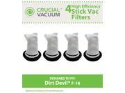 4 Dirt Devil F18 Filters Extreme Power Quick Power Stick Vacuums 3SI0880001