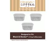 3 Black Decker Charcoal Water Filters Fit 12 Cup Coffee Machines