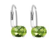 2.00 Ct Oval Checkerboard Green Peridot 925 Sterling Silver 