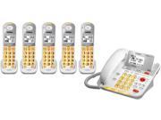 Uniden D3098 5 DECT 6.0 Amplified Corded Cordless Phone w 4 Extra Handsets