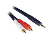 C2G 40617b C2G Cables to Go 40617 Velocity 3.5mm Stereo Male to Dual RCA Male YCable 50 Feet Blue