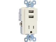 Legrand TM8USBLACC6 USB Charger with Tamper Resistant Receptacle Light Almond