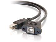 C2G 28071 1Ft Usb 2.0 B Female To B Male Panel Mount Cable