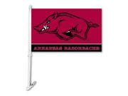 Bsi Products Inc Arkansas Razorbacks Car Flag With Wall Brackett Car Flag