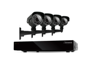 Defender 4CH H.265 500GB Smart Security DVR w/ 4 x 600TVL IR Cut Filter 100ft Surveillance Cameras