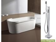 AKDY 67 AK NEF895 8733 Europe Style White Acrylic Free Standing Bathtub w Faucet