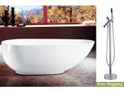 AKDY 69 AK NEF958 8711 Europe Style White Acrylic Free Standing Bathtub w Faucet
