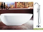 AKDY 69 AK NEF958 8723 Europe Style White Acrylic Free Standing Bathtub w Faucet