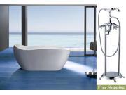 AKDY 68 AK NEF770 8713 Europe Style White Acrylic Free Standing Bathtub w Faucet