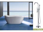 AKDY 68 AK NEF770 8723 Europe Style White Acrylic Free Standing Bathtub w Faucet