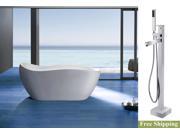 AKDY 68 AK NEF770 8733 Europe Style White Acrylic Free Standing Bathtub w Faucet