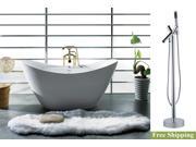 AKDY 67 AK NEF210 8711 Europe Style White Acrylic Free Standing Bathtub w Faucet