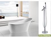AKDY 63 AK NEF278 8711 Europe Style White Acrylic Free Standing Bathtub w Faucet