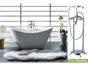 AKDY 67 AK NEF210 8713 Europe Style White Acrylic Free Standing Bathtub w Faucet