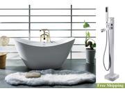 AKDY 67 AK NEF210 8733 Europe Style White Acrylic Free Standing Bathtub w Faucet