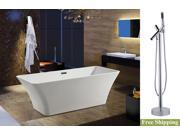 AKDY 67 AK NEF295 8711 Europe Style White Acrylic Free Standing Bathtub w Faucet