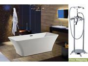 AKDY 67 AK NEF295 8713 Europe Style White Acrylic Free Standing Bathtub w Faucet