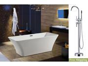 AKDY 67 AK NEF295 8723 Europe Style White Acrylic Free Standing Bathtub w Faucet