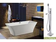 AKDY 67 AK NEF295 8733 Europe Style White Acrylic Free Standing Bathtub w Faucet